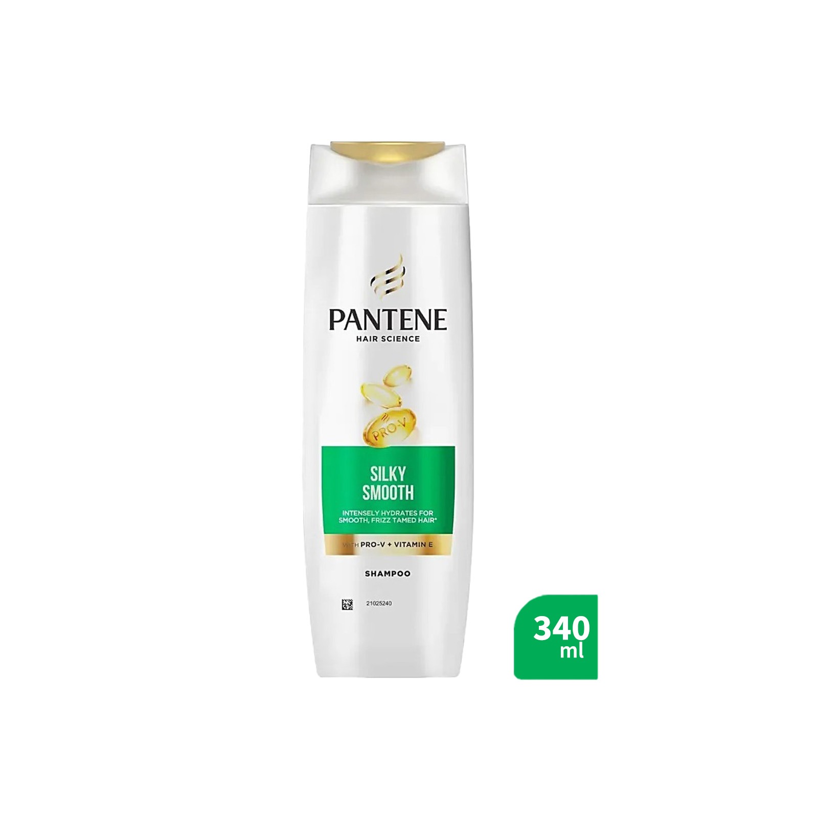 Pantene Hair Science Silky Smooth Shampoo with Pro-V + Vitamin E (340 ml)
