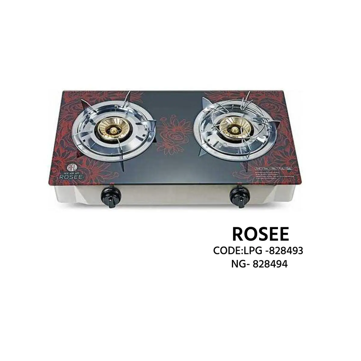 Rosee Double Burner LPG & NG Gas Stove (Code: LPG-828493 / NG-828494)