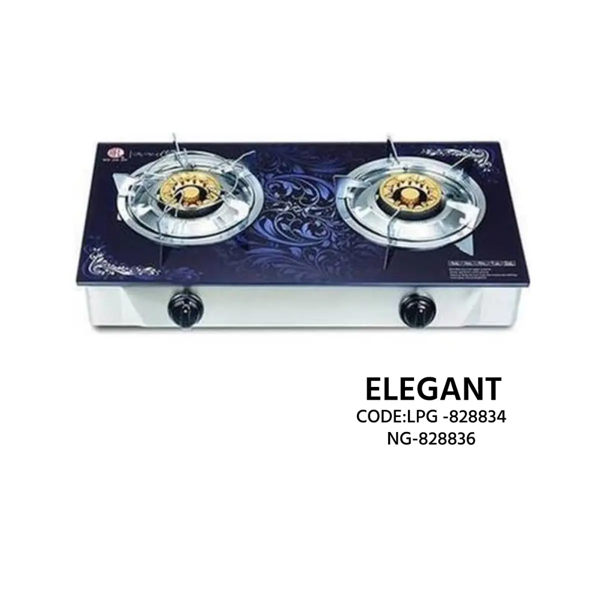 Elegant Double Burner LPG & NG Gas Stove (Code: LPG-828834 / NG-828836)