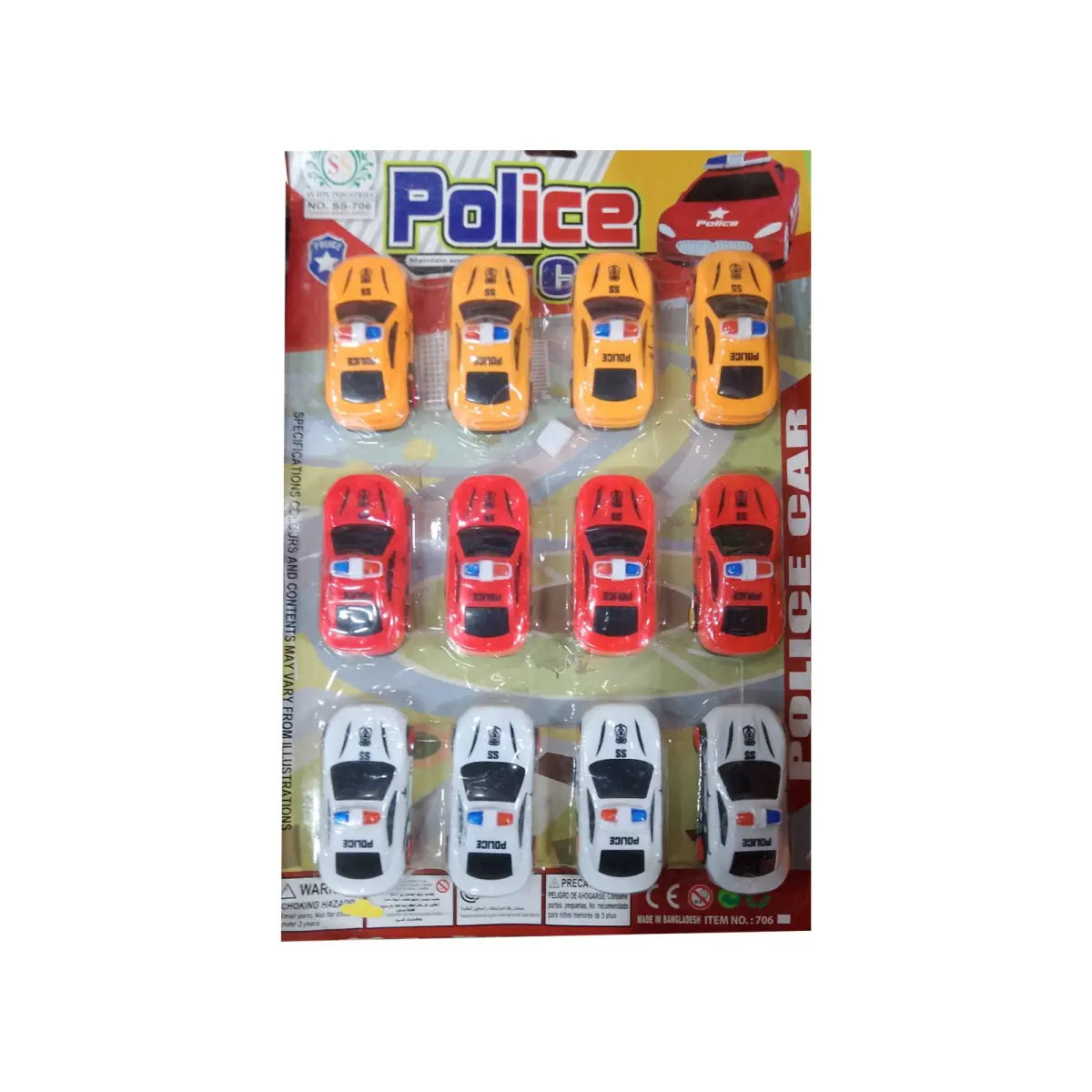 12 Pcs Mini Police Car Toy Set