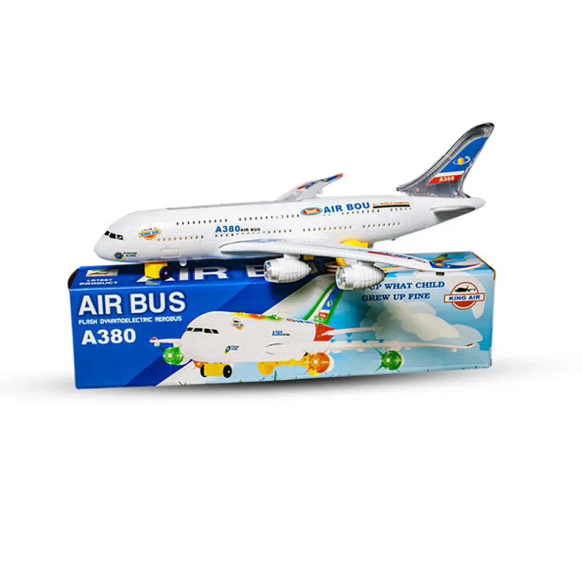 Electric Flash Light Air Bus A380 Toy Airplane