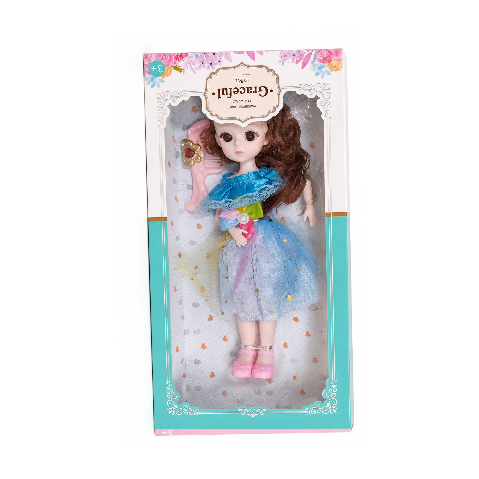 Graceful Fashion Princess Doll Set with Comb Accessory