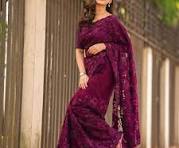 also frequently retailed as a premium Vichitra Silk or Weightless Georgette festive saree across major platforms like Daraz Bangladesh).