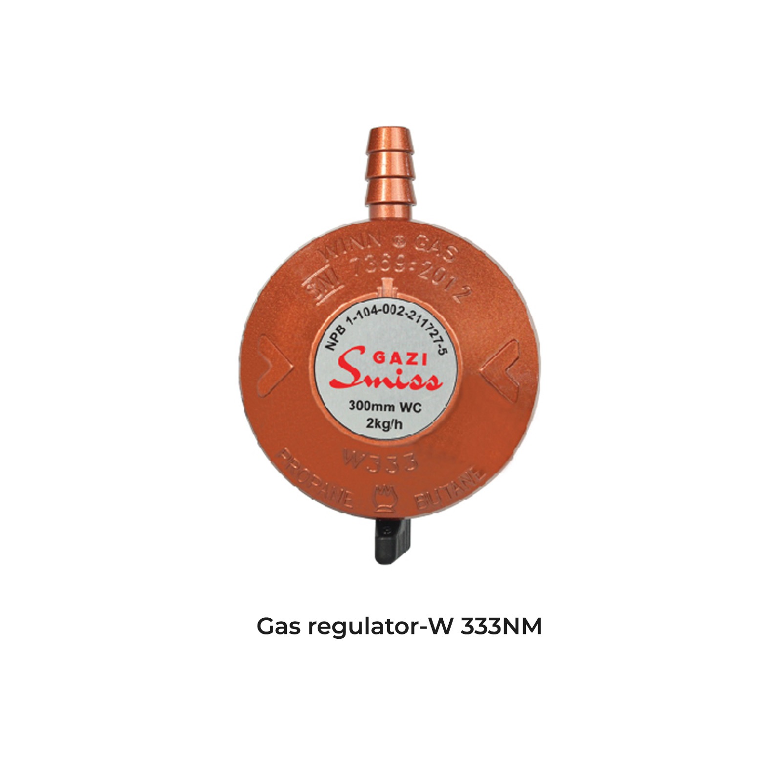 Gazi Smiss Low-Pressure LPG Gas Regulator (Model W-333NM).