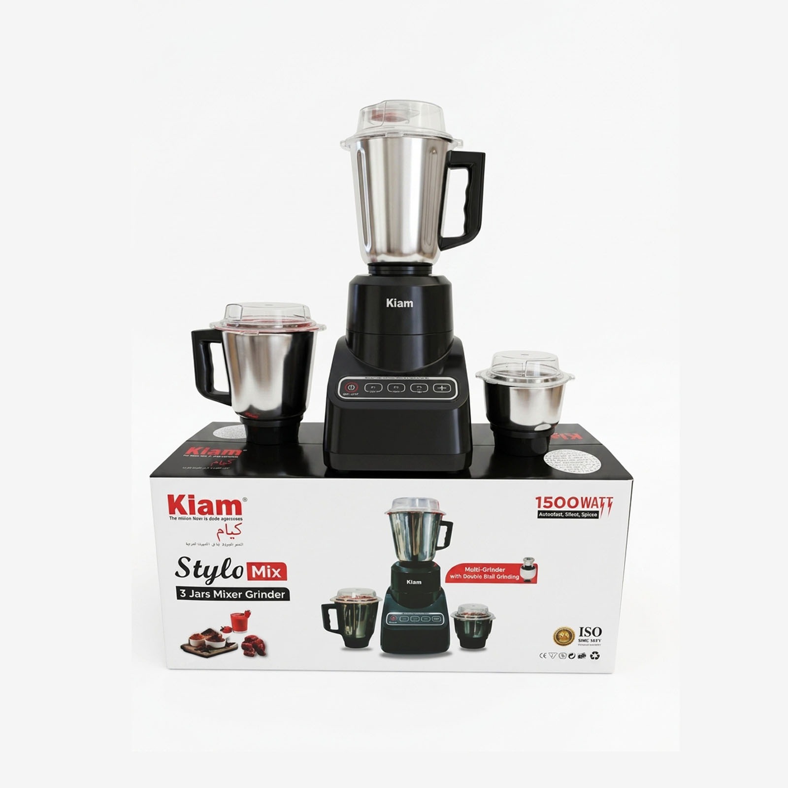 Kiam Stylo Mix 1500 Watt Mixer Grinder (3 in 1)