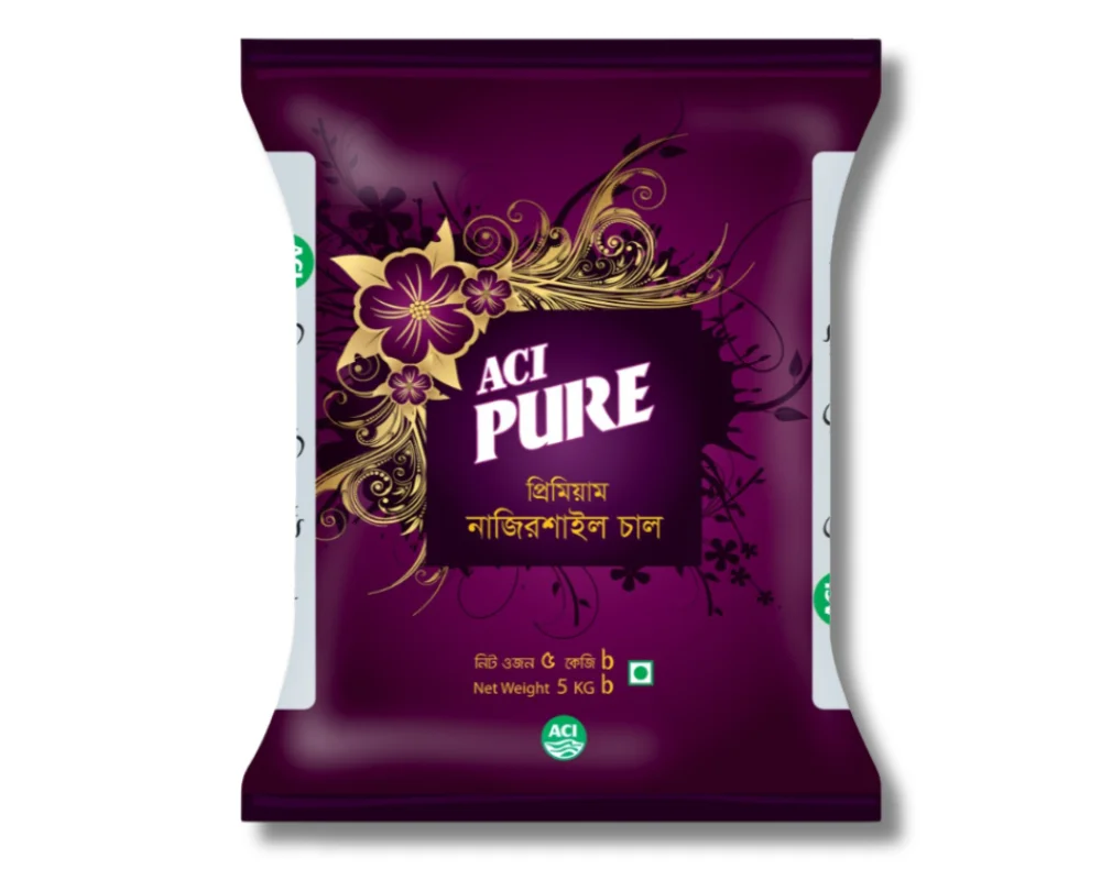 এসিআই পিওর নাজিরশাইল চাল ৫ কেজি ও ১০ কেজি