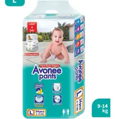 Avonee Pants Diaper (Size L - 34 Pcs) – 12 Hours Light & Dry Comfort for Your Active Baby!