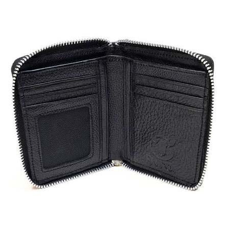 Avro Premium Men's High-Quality Zipper 100% Cow Leather Wallet (Black)