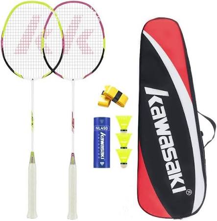 Kawasaki Badminton Racket Set with Cover & Accessories