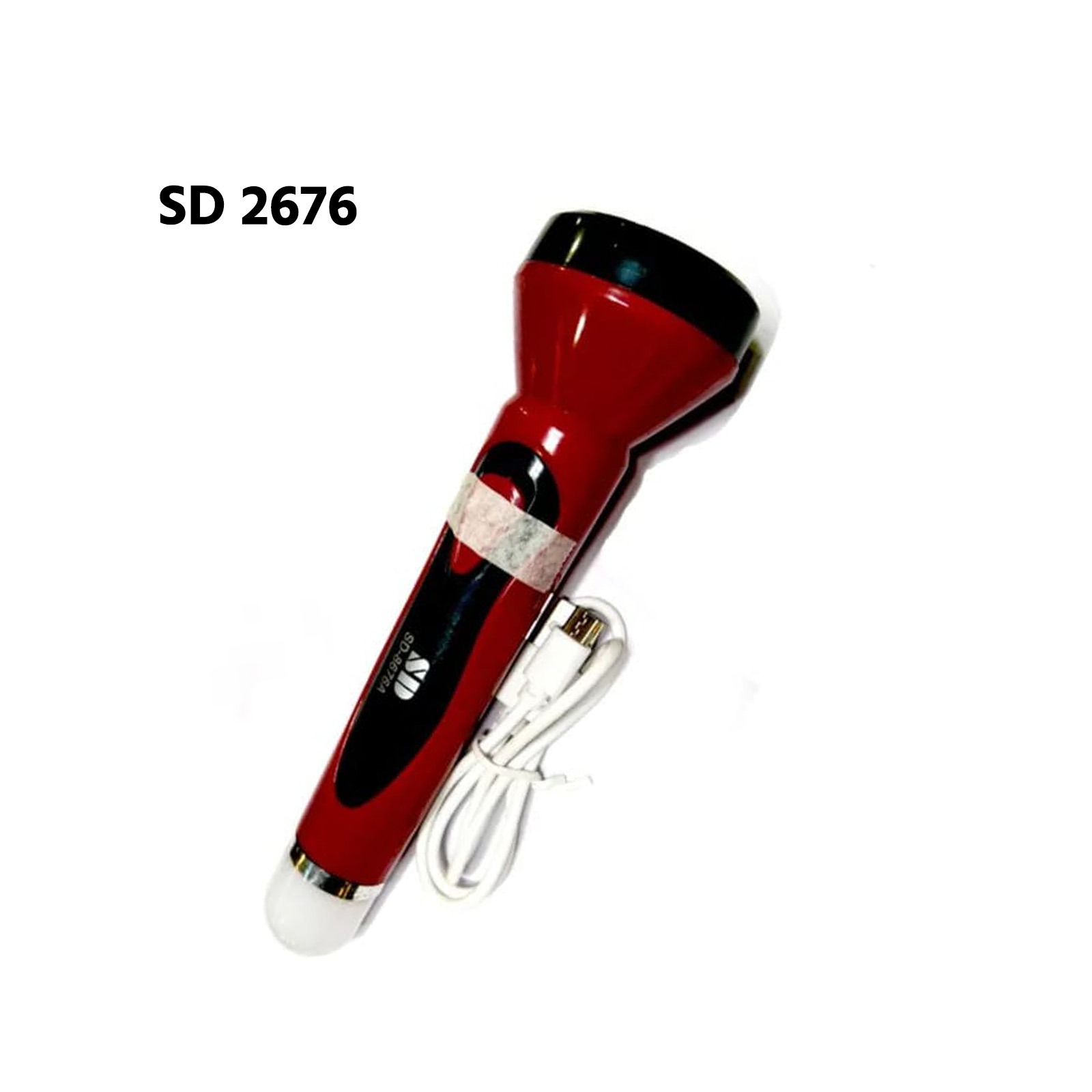 SD 2676 Rechargeable LED Flashlight / Torch Light with Charging Cable
