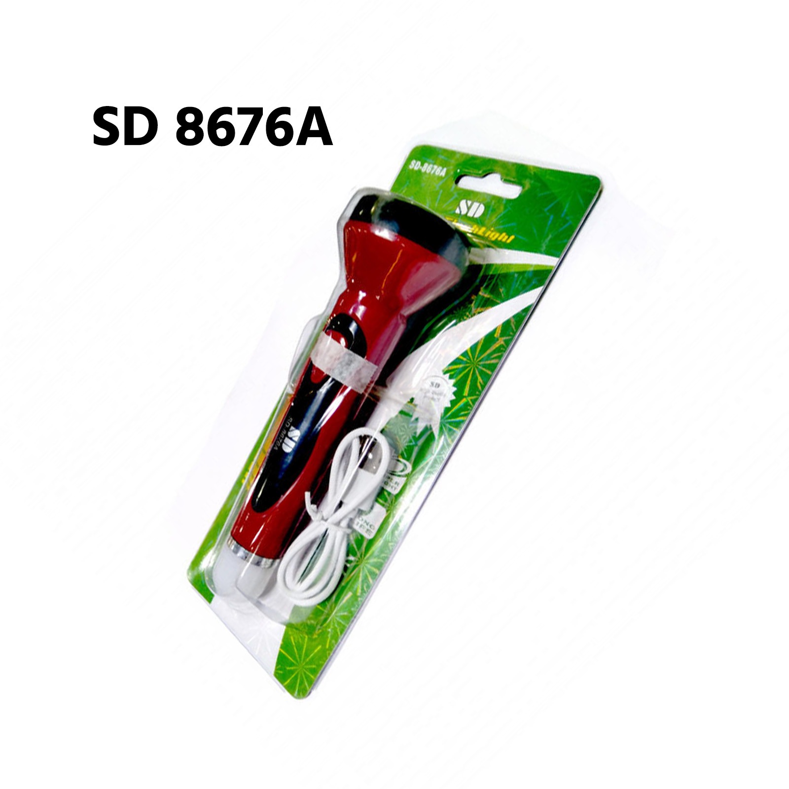 SD-8676A Rechargeable LED Flashlight / Torch with USB Charging Cable