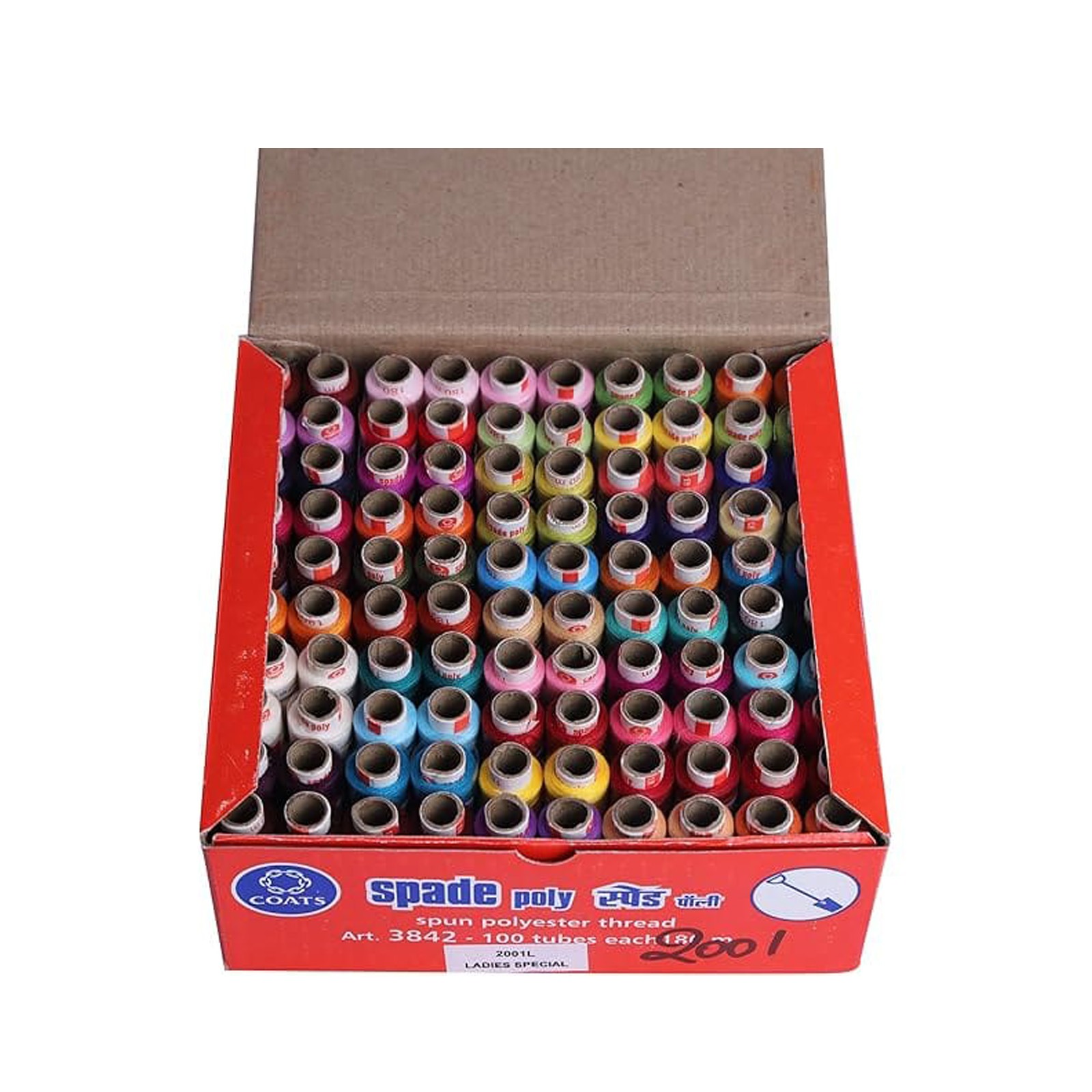 Coats Spade Poly Sewing Thread Box (100 Tubes)