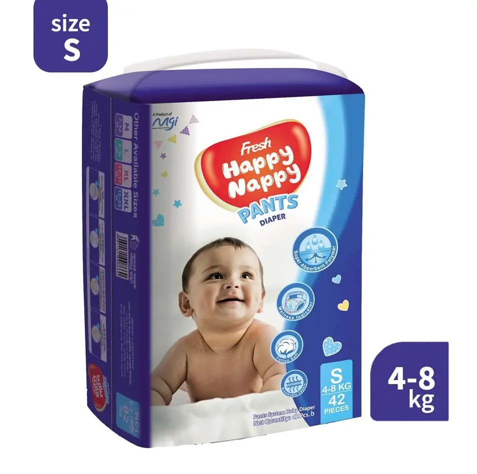 Fresh Happy Nappy Pants Diaper - Size S (4-8 KG) - 42 Pcs