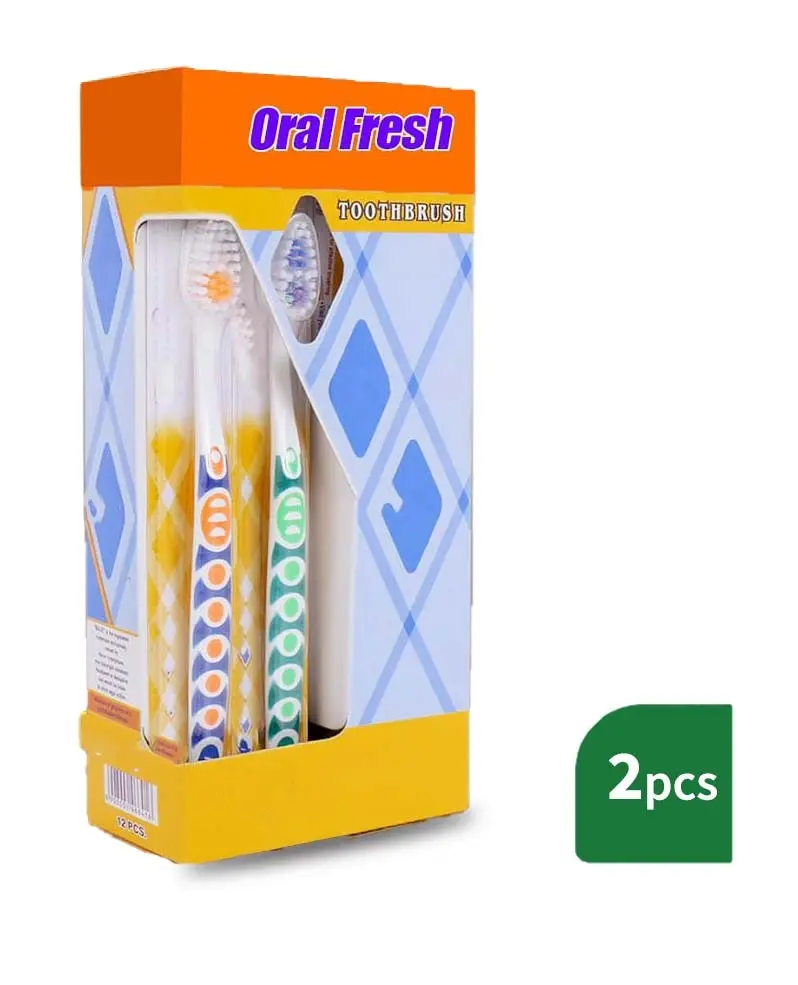Oral Fresh Toothbrush (2 Pcs) – Soft Bristles for Daily Oral Care