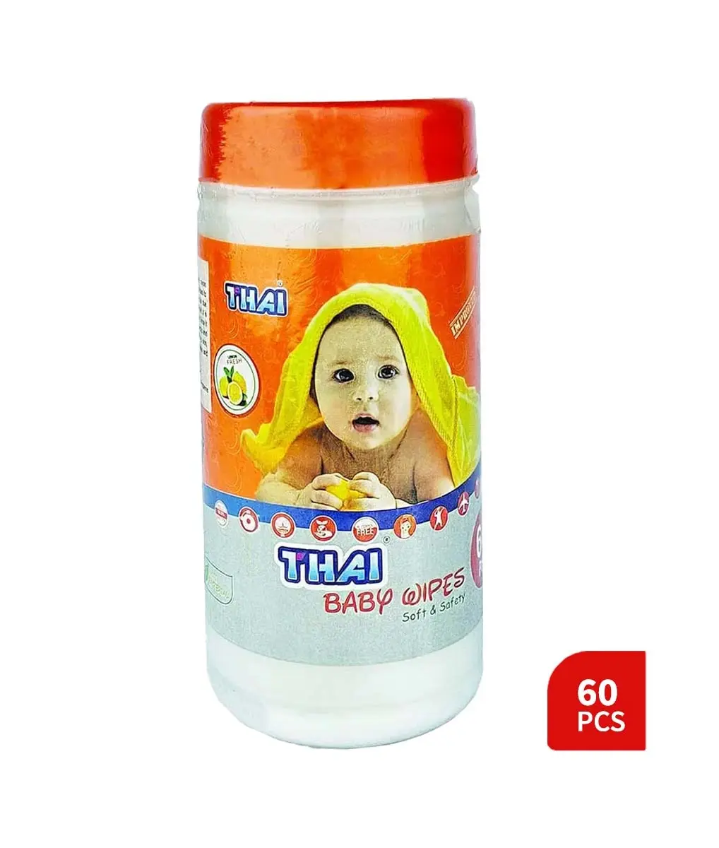 Thai Baby Wipes (60 PCS Container) – Soft, Safe, and Gentle Care for Your Baby!