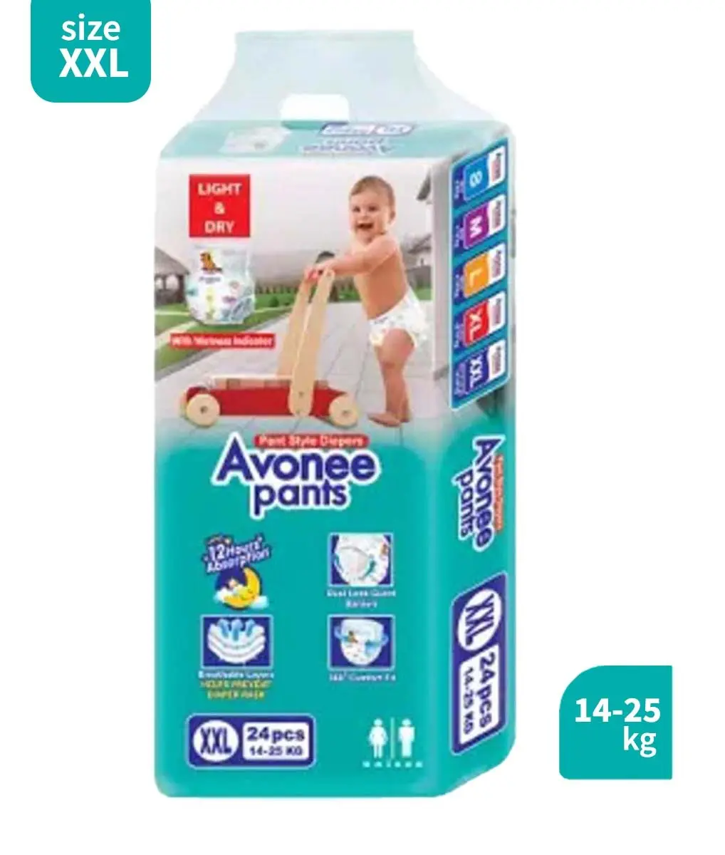 Avonee Pants Diaper (Size XXL - 24 Pcs) – 12 Hours Light & Dry Comfort for Your Growing Toddler!
