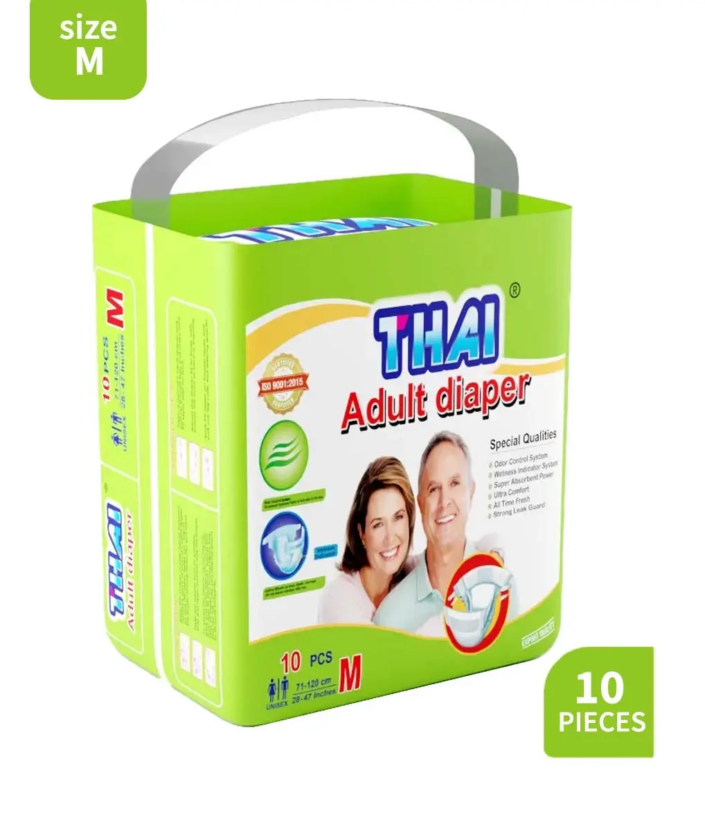 Thai Adult Diaper (Size M - 10 Pcs) – Premium Ultra Comfort & Leak Guard Protection!