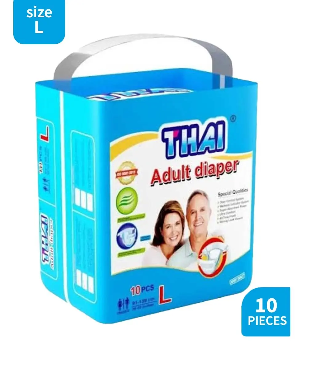 Thai Adult Diaper (Size L - 10 Pcs) – Premium Ultra Comfort & Maximum Leak Protection!